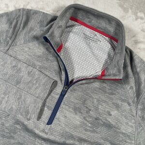 Vineyard Vines Sankaty Performance 1/4 Zip Gray Camo Pullover Mens L